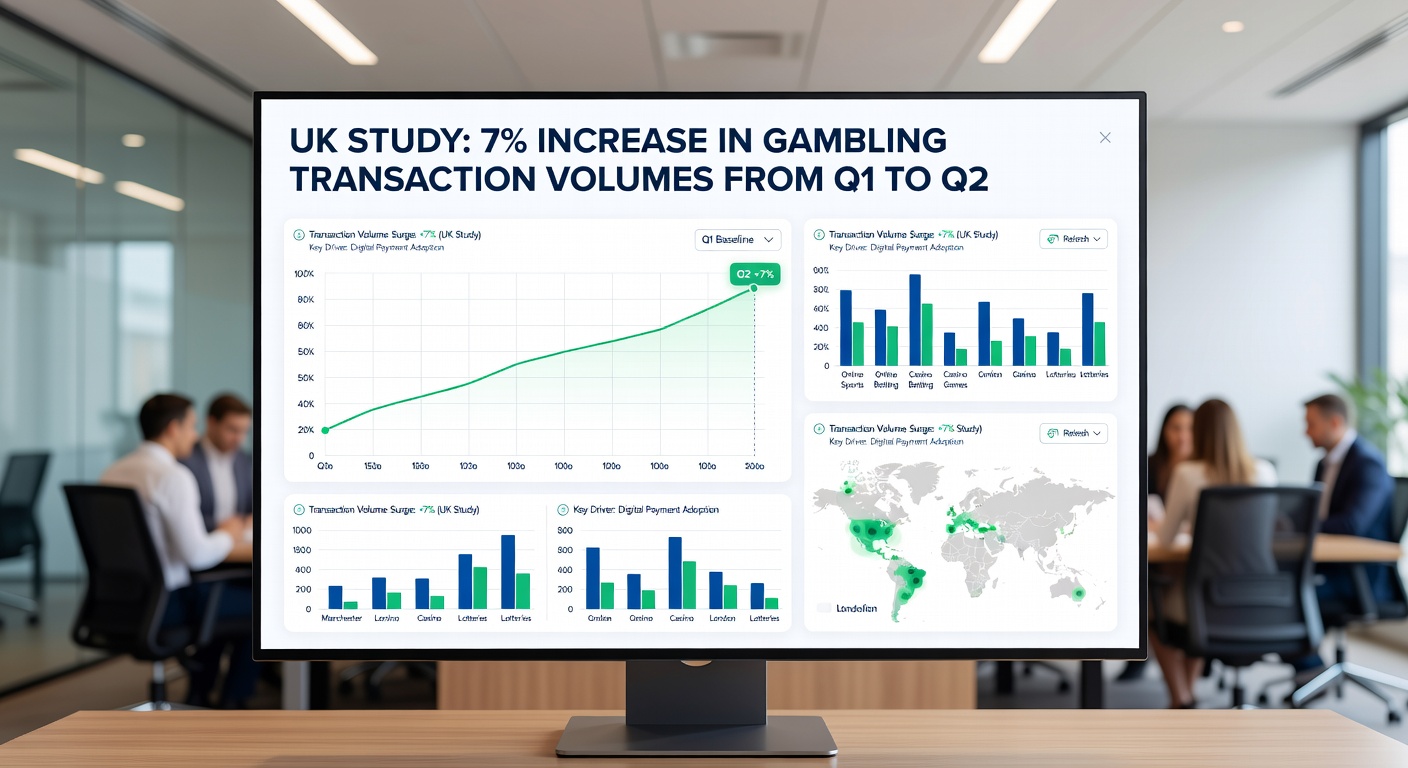 Illustration of gamblers facing warning signs amid rising sports betting trends in the UK