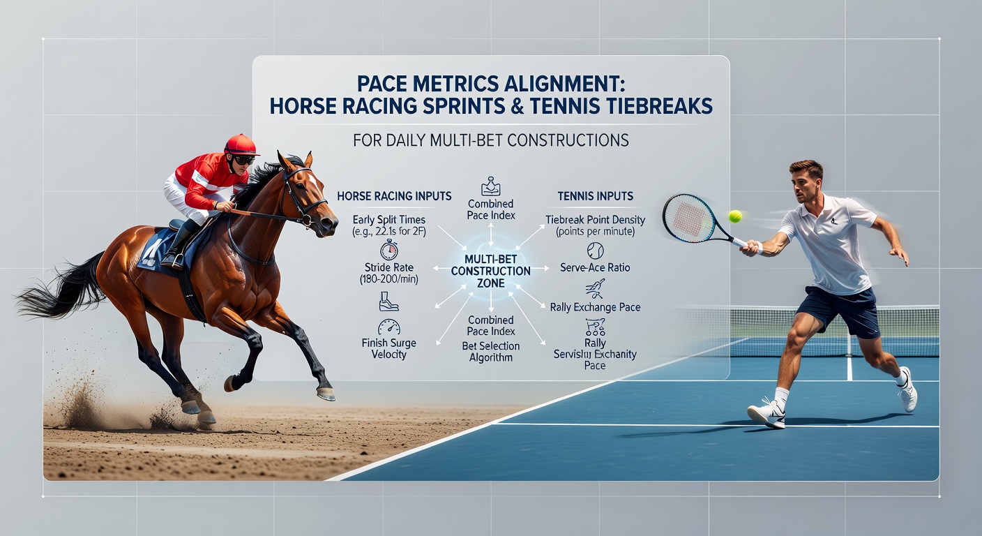 Data visualization showing overlaid pace curves from horse racing sprints and tennis tiebreak point sequences