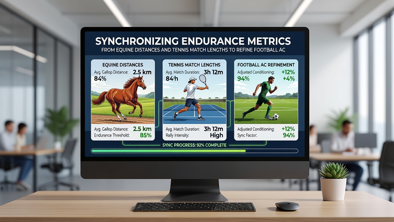 Chart displaying synchronized endurance data points from equine racing, tennis matches, and football accumulators