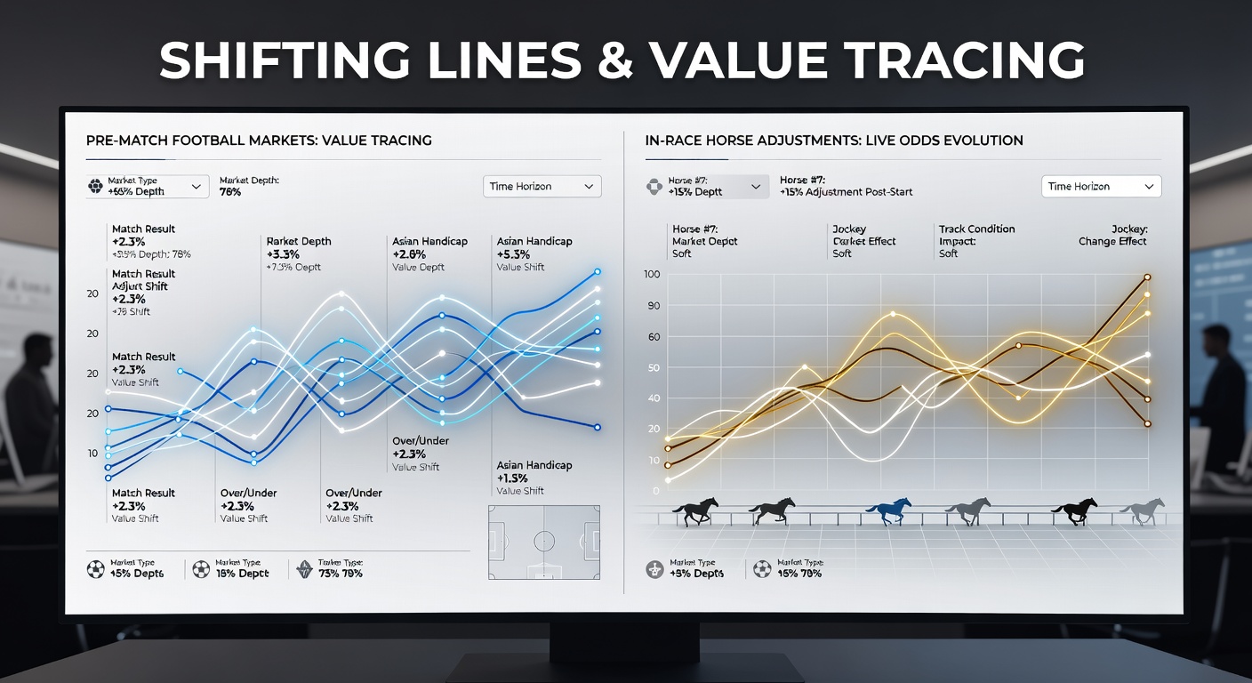 Live horse racing odds adjustments during a race with pace profiles and market shifts